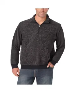 Большая и высокая флисовая толстовка с четвертью молнии Kingsize, серый