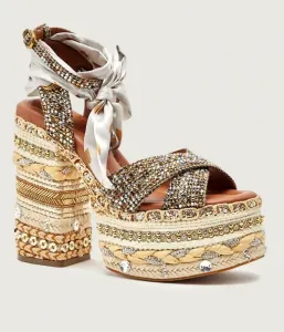 Сандалии на каблуке CHELSEA SCARF Kurt Geiger, бежевый