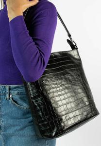 Сумка Manfield MIT KROKOMUSTER, Schwarz/Black