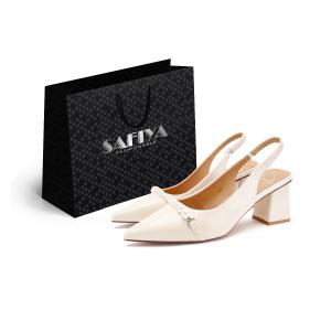 Женские сандалии на массивном каблуке с одной застежкой SAFIYA, бежевый