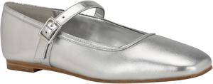 Calvin Klein Женские балетки Greto Mary Jane Flat, Silver Leather 040