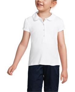 Детская поло-рубашка с коротким рукавом и воротником "Питер Пэн" Lands' End, White