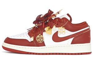 Jordan Кроссовки Air 1 Red Leaf Alliance с амортизацией, износостойкие, низкие, винтажные, баскетбольные, женские, Red