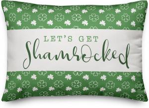 Creative Products Декоративная подушка мягкая пушистая зеленая Lets Get Shamro