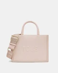 Средняя сумка-шоппер с молнией и двойной ручкой Tous, розовый