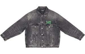 Balenciaga Джинсовая куртка унисекс черно-серая, Black Gray