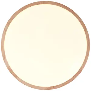 Элегантная светодиодная потолочная лампа Brodsky теплый белый 2500 лм, Ø 39 см, металл/дерево, светлое дерево/белый Brilliant, Holz hell/weiß