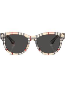 Burberry Eyewear солнцезащитные очки в оправе панто с узором Vintage Check, нейтральный цвет