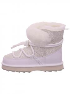 Женские теплые сапоги на плоской подошве белого цвета EMU