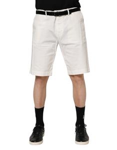 Белые хлопковые эластичные мужские повседневные шорты чинос Dolce & Gabbana, белый