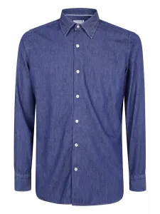 Джинсовая рубашка на пуговицах Tintoria Mattei, синий
