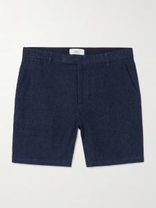 Прямые шорты-бермуды из льна и шамбре MR P., синий