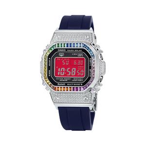 Часы Casio G-Shock Full Metal GMW-B5000 Series, смола, арт. GMW-B5000D-1, синий/радужный