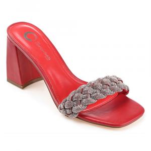 Босоножки-Слайды Sashaa на блочном каблуке Journee, красный