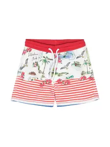 Плавки-шорты с графичным принтом Patachou, красный