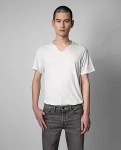 Monestir мужская хлопковая футболка с короткими рукавами Zadig & Voltaire, белый