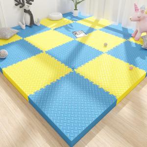 Budis Ковер 30х30 см из вспененного материала для детей, противоударный, звукоизолирующий, 16 шт, желтый + синий
