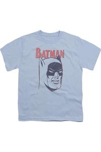 Футболка с коротким рукавом для детей с рисунком Бэтмена и мелками Gildan, светло-голубой