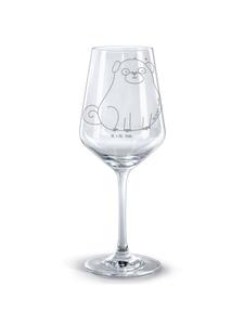 Бокал для вина с изображением мопса, без слов, прозрачный Mr. & Mrs. Panda