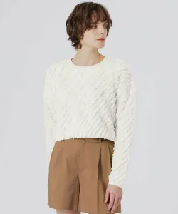 Жаккардовый пуловер с кроем Loveless, цвет White