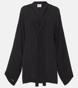 Мини-платье из шелка Mehna Khaite, черный