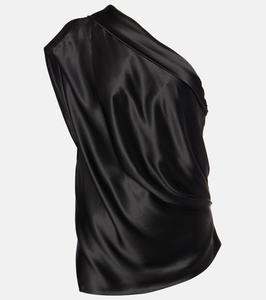Асимметричный шелковый топ The Sei, черный