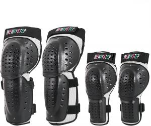 Детский комплект из 4 защитных щитков для голени и наколенников для скейтбординга, мотокросса, горного велосипеда, квадроцикла, лыж и коньков WEWAYSTEP, Silver