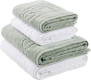 Набор полотенцев Esprit, 50x100 см, белый/шалфейно-зеленый