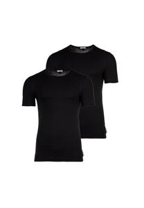 Мужская футболка, 2 шт. - BI-PACK T-SHIRT, майка, круглый вырез, хлопок стрейч BIKKEMBERGS, черный