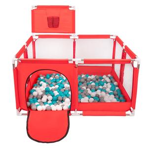 Поле Selonis KK-100X с шариками 6см красное:серо-бело-бирюзовое 125х125х105/400 шариков