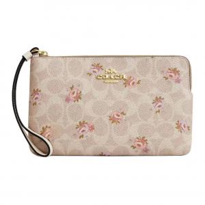 COACH Угловая молния с покрытием из холста клатч