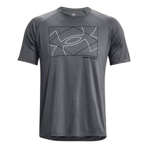 Футболка velocity logo print round neck training t-shirt 'grey' Under Armour, серый