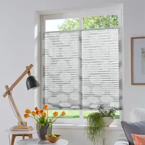 Жалюзи плиссе для моего дома «BELUM», светозащита, без сверления, натяжные, фиксированных размеров, прогары, круги, цветы, зажимные опоры My Home, цвет hellgrau