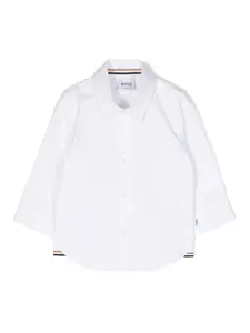 Рубашка с вышитым логотипом BOSS Kidswear, белый