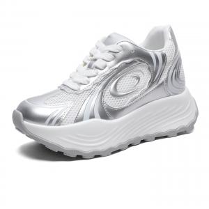 Низкие массивные кроссовки женские MOMGOG, Silver