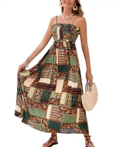 Женское пляжное платье миди Patchwork Paradise Paisley Cupshe, оранжевый