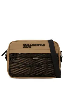 Сумка-мессенджер Utility с сетчатой вставкой Karl Lagerfeld Jeans, коричневый