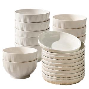 Наборы посуды KAWASIMAYA, 4.5-Inch Rice Bowl (10 Pcs)+8-Inch Deep Plate (10 Pcs)