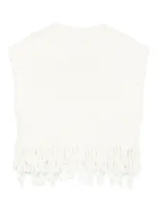Вязаный жилет с бахромой Il Gufo, нейтральный