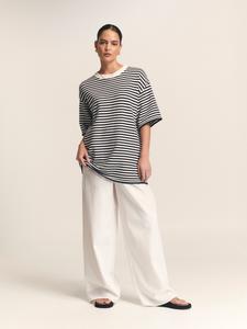 Рубашка оверсайз St MRLO Vacation, темно-синий/белый