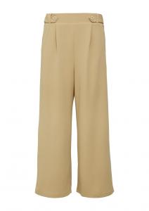 Широкие брюки со складками спереди QS, песочный