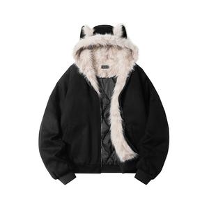 Пуховик Unisex Hooded Thickened VanCamel, enchanted night черный[meowth ear-seat hawk]