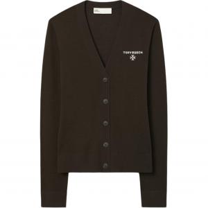 Tory Burch Женский кардиган с V-образным вырезом, золотисто-коричневого цвета, средней толщины