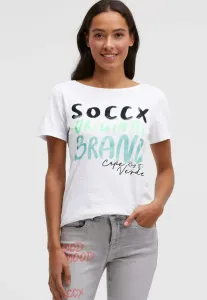 Футболка с принтом и принтом Soccx, Opticwhite
