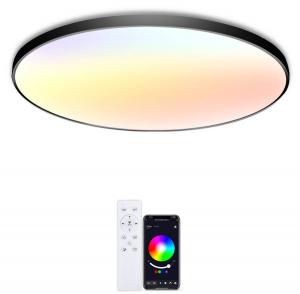 Потолочный светильник LEOEU mit Fernbedienung 1533ESBM, черный - пластик - 30 x 4 x 30 см