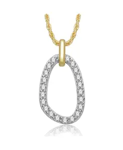 Двухцветное ожерелье с подвеской в форме капли овальной формы из прозрачного кубического циркония Rachel Glauber, two-toned