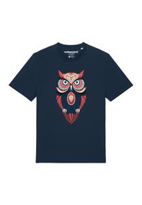 Футболка с принтом COLORFUL OWL watapparel, темно-синий