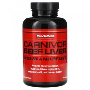 MuscleMeds, Carnivor, говяжья печень, 3000 мг, 180 капсул