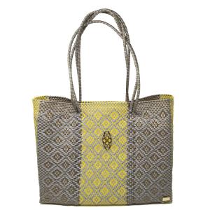 Женская ручная работа Сумка-тоут с клатчем в желто-сером ацтекском стиле Lola's Bag