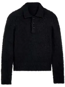 Фактурная рубашка поло AMI Paris, черный